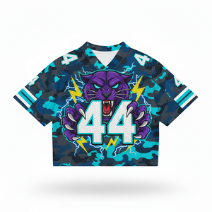 เสื้อเจอร์ซีย์อเมริกันฟุตบอลแขนสั้นผ้าตาข่ายพิมพ์ลายเทรนดี้สตรีทแวร์ ปรับแต่งโลโก้ได้ - Product Image 6