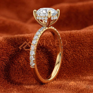 แหวนทองคำขาว 18K ชุบทองคำเหลือง ดีไซน์หรูหรา ประดับเพชรโมอิสซาไนต์แบบพาเว่ แนวเฉียง สำหรับผู้หญิง เครื่องประดับงานแต่งงานทันสมัย - Product Image 1