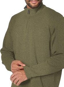 Men's Quarter <b>Zip</b> Long Sleeve Solid Knitted Casual <b>Shirt</b> Stand Collar Breathable 260g Polyester/Cotton Autumn Wear - Product Image 3