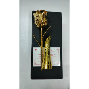 Luxury 24k Gold Dipped Real Rose Long Stem Eternal Flower With Certificate Of Authenticity And Velvet <b>Gift</b> <b>Box</b> For Wedding <b>Gift</b> - Product Image 4