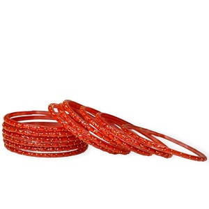 Ensemble de bracelets kashmiris en verre goutte d'eau, couleur rouille brillante, très tendance, pour mariage et usage quotidien, à prix de gros - Product Image 1