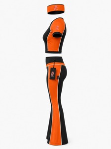 Ensemble confortable pour femme avec haut, leggings et bandeau, conçu pour la gym, le yoga, le jogging, les étirements et les tenues décontractées et actives. - Product Image 6