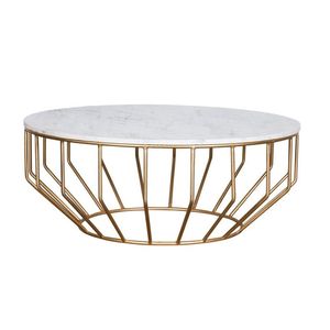 Meubles de salon de luxe, table basse contemporaine en marbre, table basse en métal doré, table basse élégante, table basse haut de gamme - Product Image 2