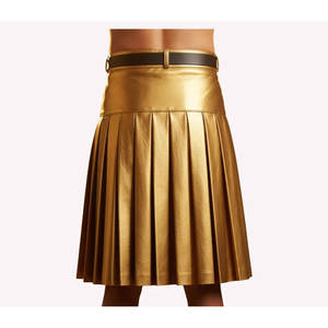 กางเกงหนังแฟชั่นผู้ชายสีทอง - Product Image 4