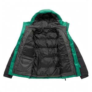 <b>Men's</b> Color Block Down Jacket Hooded Winter <b>Coat</b> Puffer Outerwear <b>Men</b> Green <b>Black</b> Puffer Jacket Hooded Puffer Jacket Winter Ware - Product Image 6