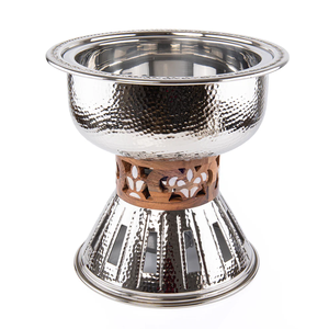 Hand Hammered Traditional Stainless Steel Chafing Dish Decorative Wooden Inlay Luxury Food Warmer Buffet <b>Set</b> for Fine Dining - Product Image 2