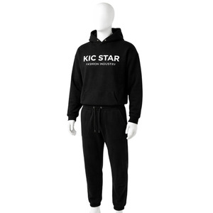 ชุดวอร์มผู้ชายพิมพ์ลายโลโก้ตามสั่ง ผ้าฝ้ายฟลีซ 100% เสื้อฮู้ดแบบสวมหัว กางเกงจ็อกเกอร์ สตรีทแวร์ - Product Image 1