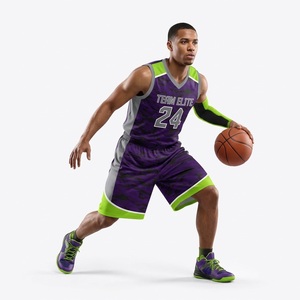 Maillot et short de basket-ball en mesh personnalisés par sublimation, unisexe, réversibles, avec numéros, uniforme d'équipe de basket-ball - Product Image 5