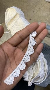 Wholesale Kg Stock Fashion Customized Color Polyester Milk Silk Guipure <b>Lace</b> Trim Jalebi <b>Lace</b> Embroidered - Product Image 1