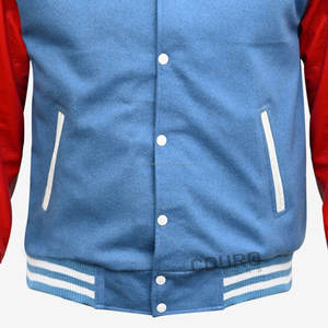 Veste Letterman universitaire vintage à manches en cuir avec broderie en chenille et patch de laine pour hommes personnalisée OEM - Product Image 5