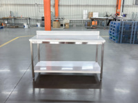 Tables de travail et tables de préparation en acier inoxydable commercial avec 2 étagères inférieures réglables, tables de préparation métalliques robustes