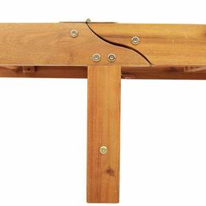 Chaise longue en bois d'acacia massif, 2 pièces, marron, 63 x 199 x 85 cm, durable, pour la relaxation en extérieur - Product Image 5