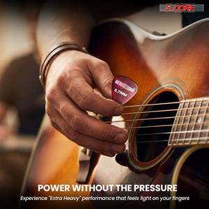 5 púas de guitarra de 12 piezas de celuloide, ligeras, medianas, pesadas y extra pesadas para guitarras acústicas y eléctricas - Product Image 5