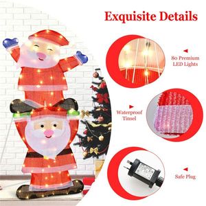 Décorations de Noël intérieures et extérieures, guirlandes lumineuses LED suspendues imperméables, blanc chaud, rouge, bleu, rose, IP65 pour les jardins - Product Image 2