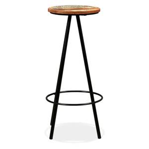 Ensemble de 4 tabourets de bar en bois récupéré, design industriel standard avec styles variés - Product Image 2