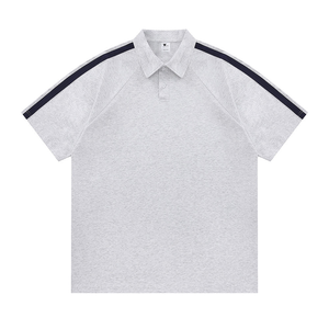 เสื้อโปโลชายแบบใหม่ สีดำ แต่งขอบแดงสไตล์อ็อกซ์ฟอร์ด  รับสกรีนโลโก้  น้ำหนักผ้า 200 GSM - Product Image 5