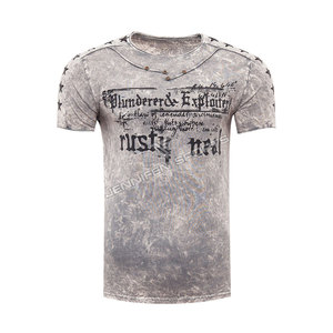 Camiseta Ligera de Algodón 100% con Lavado Ácido, Diseño de Logotipo Personalizado para Hombre, Corte Regular, Hombros Caídos, Transpirable, de Secado Rápido, Unisex - Product Image 1