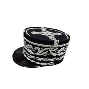 Képi historique de la Gendarmerie française brodé à la main, avec tressage argenté, logo personnalisé, en polyester/coton respirant, toutes saisons - Product Image 4