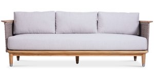 Ensemble de canapés d'extérieur en teck de qualité supérieure avec structure en corde tressée et coussins – Mobilier de salon de jardin - Product Image 4