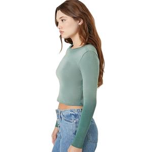 Camisetas de Manga Larga para Mujer, Diseño Ajustado, Cuello Redondo, 180 g/m², Verano, Moda, Alta Calidad, Diseño Corto - Product Image 4