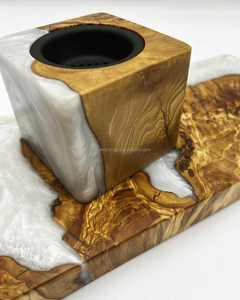 Quemador de Incienso de Resina Epoxi y Madera Artística de Primera Calidad, Decoración Moderna para el Hogar, Porta Incienso para una Experiencia Aromática y Embalaje de Lujo - Product Image 3