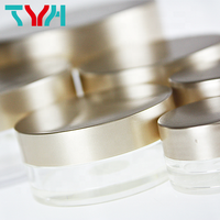 Pot cosmétique transparent en PET de 60 ml, écologique, recyclable, à paroi simple, avec bouchon à vis noir brillant, pour nettoyant visage, certifié ISO