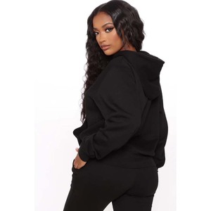 Sweat à capuche pour femme de haute qualité, épais, confortable, coupe ample, avec poignets côtelés extensibles - Product Image 4