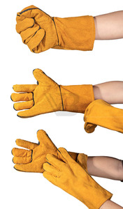 Guantes de Soldadura TIG de Cuero Resistentes al Calor con Forro de Kevlar, Logotipo Personalizado OEM, Guantes de Trabajo de Protección Industrial de Algodón - Product Image 3