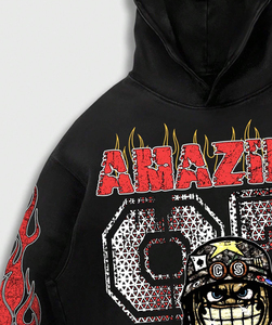 Custom Vintage Y2K <b>Tracksuit</b> Men Graphic Hoodie Wide Leg Flare Pants Streetwear Set Loose Fit Urban Fashion Clothing - Product Image 4