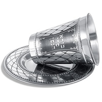 Vente directe usine – Assiette à Kiddoussah en acier inoxydable personnalisable, classique, pour les fêtes de Shabbat, faite à la main, durable, 200-350 ml