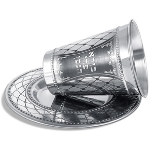 Venta Directa de Fábrica: Plato para Copa Kiddush de Acero Inoxidable Personalizable, Clásico para Vino, Festividades Shabbat, Hecho a Mano, Sostenible, MOQ Bajo - Product Image 5