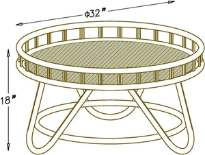 <b>Round</b> Rattan Coffee <b>Table</b>, 32'' Wicker Boho Hand-Woven Top, Modern Unique Farmhouse <b>Tray</b> Top Center <b>Table</b> for Living Room - Product Image 6