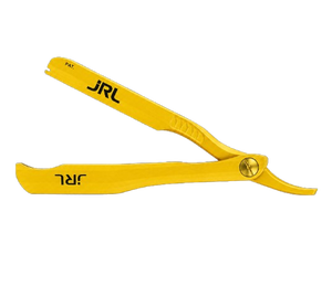 Navaja de Afeitar Profesional JRL Precision Styling, Amarilla, de Acero Inoxidable, con Soporte Magnético para Cuchillas, Logotipo Personalizado - Product Image 1