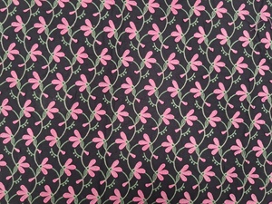 Tissu en coton noir de luxe avec broderie florale 3D rose – Textile respirant fait main pour robes féminines – Vente chaude - Product Image 2