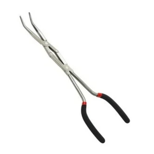 Pince à bec extra longue de 13 pouces, à double articulation, à mâchoires courbées et dentelées, en acier, outil à main pour la réparation automobile - Product Image 2