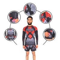 Ensemble MMA sur mesure Blaze Fight Wear, Rash Guard et short de haute qualité pour hommes, BJJ Fitness/Grappling, ensemble 2 pièces