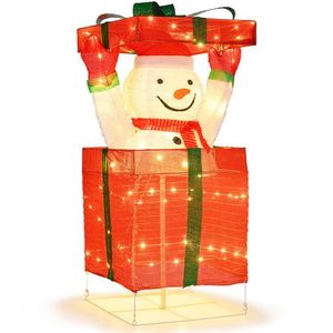 Pupazzo di Neve Luminoso in Confezione Regalo, Decorazione Natalizia in Plastica da Tavolo per Feste al Chiuso - Product Image 6