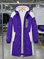 Chaqueta Larga Impermeable Unisex de Poliéster con Capucha y Bloques de Color para Natación, Entrenamiento, Salvavidas y Surf en Clima Frío - Marca Privada