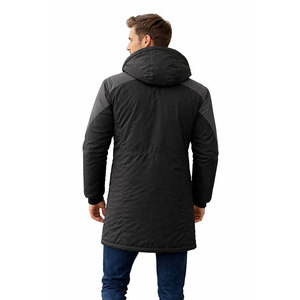 High Quality Swim Parka <b>Jacket</b> <b>Waterproof</b> Windproof Black <b>Grey</b> Long Hooded Coat with Custom Logo for Swimming Team Winter Wear - Product Image 5