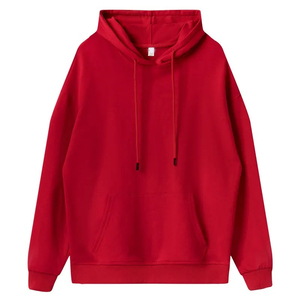 Men's Oversized Cream Hoodie Solid Color Cotton French Terry Casual Hooded Sweatshirt with Front <b>Pocket</b> Autumn Wear - Product Image 5