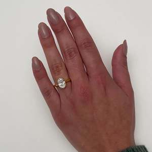 Anillo de Joyería Fina de Oro Amarillo Sólido de 18K, Personalizable, con Diamante Cultivado en Laboratorio de Corte Ovalado F VS2, Regalo de Boda o Compromiso para Mujer - Product Image 5