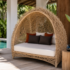 เตียงอาบแดด ARTERRA รุ่นพรีเมียม โมเดิร์น ทำจากไม้สัก พร้อมหลังคาคลุม สำหรับโรงแรมหรู ริมสระว่ายน้ำ ชายหาด พร้อมเบาะรองนั่ง ป้องกันรังสียูวี - Product Image 6