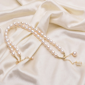 Collier en perles d'eau douce naturelles Tilian 5-6 mm Micro sans défaut Chaîne de clavicule Style européen Inspiré d'Instagram - Product Image 4