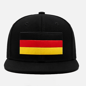 Black Adjustable <b>Snapback</b> <b>Cap</b> With Flag Patch Unisex Casual Hat 100% Cotton Embroidered Design Four Seasons Wear - Product Image 5