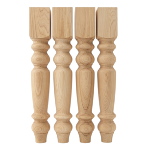 Minimalist Turned Solid Rubber Wood <b>Table</b> Legs Custom Furniture Supports for Dining Room Bedroom and Apartment Interiors - Product Image 1