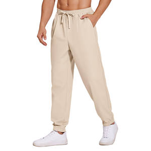 Pantalon de survêtement personnalisé 430 g/m² en coton et polyester French Terry pour homme – Vêtement streetwear ample et droit – Vente en gros - Product Image 3