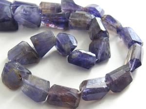 Perle de pierre d'iolite facettée, nugget, faite à la main, 8 pouces, 6-12 mm de long, environ, cristal bleu, pierre précieuse, certifiée par un tiers, bijoux - Product Image 5