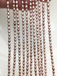 Perlas de Agua Dulce Ovaladas Blancas Tipo Arroz de 2.5-4.5mm, Hebra Suelta para Fabricación de Joyería, Venta al Por Mayor, Superficie Lisa - Product Image 2