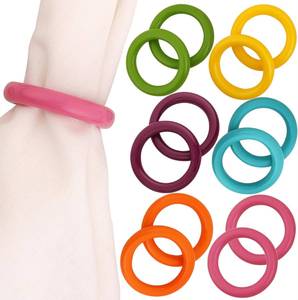 Anillo para Servilletas de Resina Ámbar, Elegante y Moderno, Juego de 6 Piezas para Mesa de Comedor, Accesorio Único para Decoración del Hogar, Recién Llegado - Product Image 1