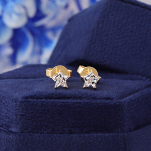 ต่างหูเพชรทรงสตาร์คัท 2 กะรัต ผลิตในห้องปฏิบัติการ ตัวเรือนทองคำขาว 14K ดีไซน์เรียบหรูสำหรับเจ้าสาว - Product Image 1